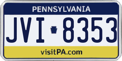 PA license plate JVI8353