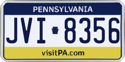 PA license plate JVI8356