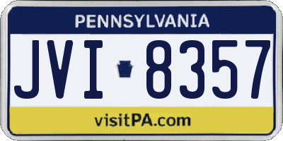 PA license plate JVI8357