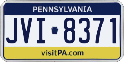 PA license plate JVI8371