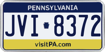 PA license plate JVI8372