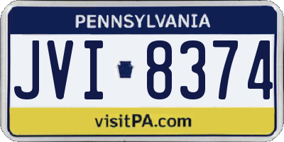 PA license plate JVI8374