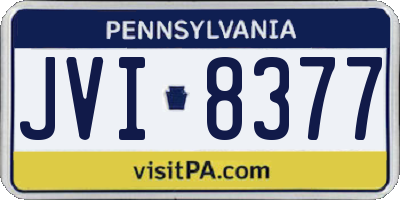 PA license plate JVI8377