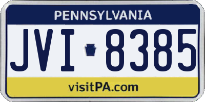 PA license plate JVI8385