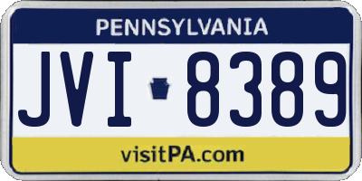 PA license plate JVI8389