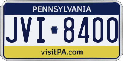 PA license plate JVI8400