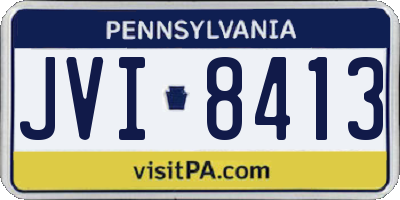 PA license plate JVI8413