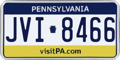 PA license plate JVI8466