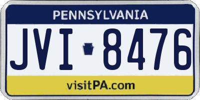 PA license plate JVI8476