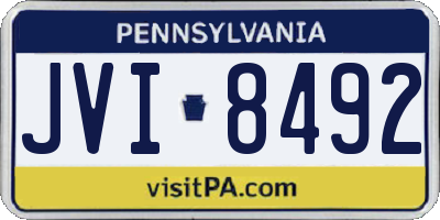 PA license plate JVI8492