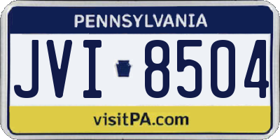 PA license plate JVI8504