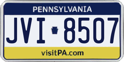 PA license plate JVI8507