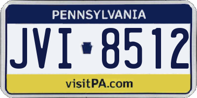 PA license plate JVI8512