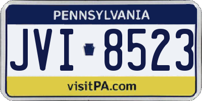 PA license plate JVI8523