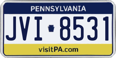 PA license plate JVI8531
