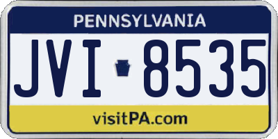 PA license plate JVI8535