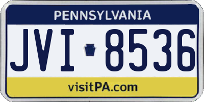 PA license plate JVI8536