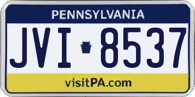PA license plate JVI8537