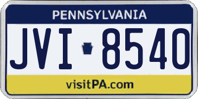 PA license plate JVI8540
