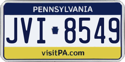 PA license plate JVI8549