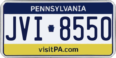 PA license plate JVI8550