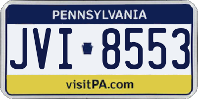PA license plate JVI8553