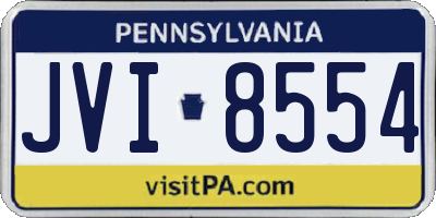 PA license plate JVI8554