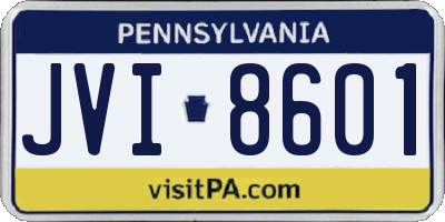 PA license plate JVI8601