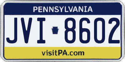 PA license plate JVI8602