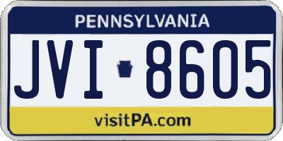 PA license plate JVI8605