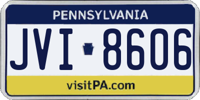 PA license plate JVI8606