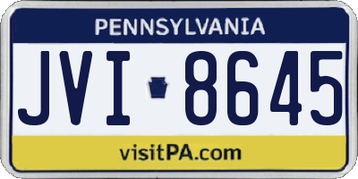PA license plate JVI8645