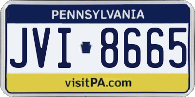 PA license plate JVI8665