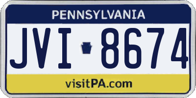 PA license plate JVI8674
