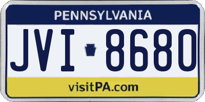 PA license plate JVI8680