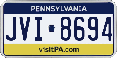 PA license plate JVI8694