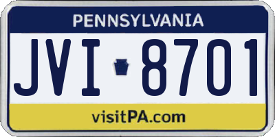 PA license plate JVI8701