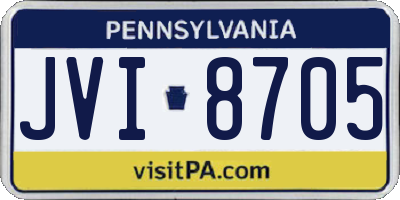 PA license plate JVI8705