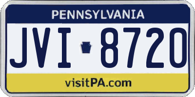 PA license plate JVI8720