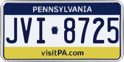 PA license plate JVI8725