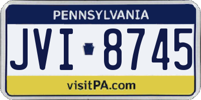 PA license plate JVI8745