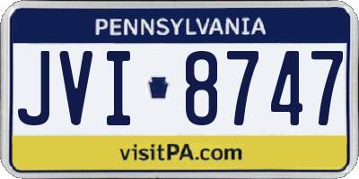 PA license plate JVI8747