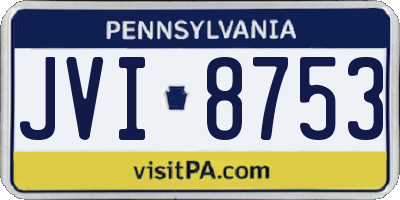PA license plate JVI8753