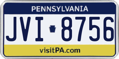 PA license plate JVI8756