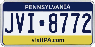 PA license plate JVI8772