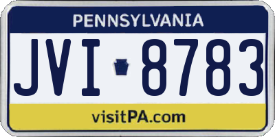 PA license plate JVI8783