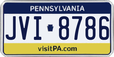 PA license plate JVI8786