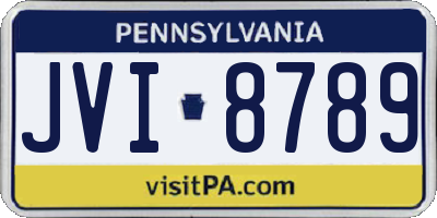 PA license plate JVI8789