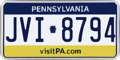 PA license plate JVI8794