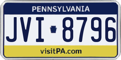 PA license plate JVI8796